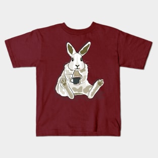 Coffee Is An Animal Right, Rabbit Coffee Kids T-Shirt